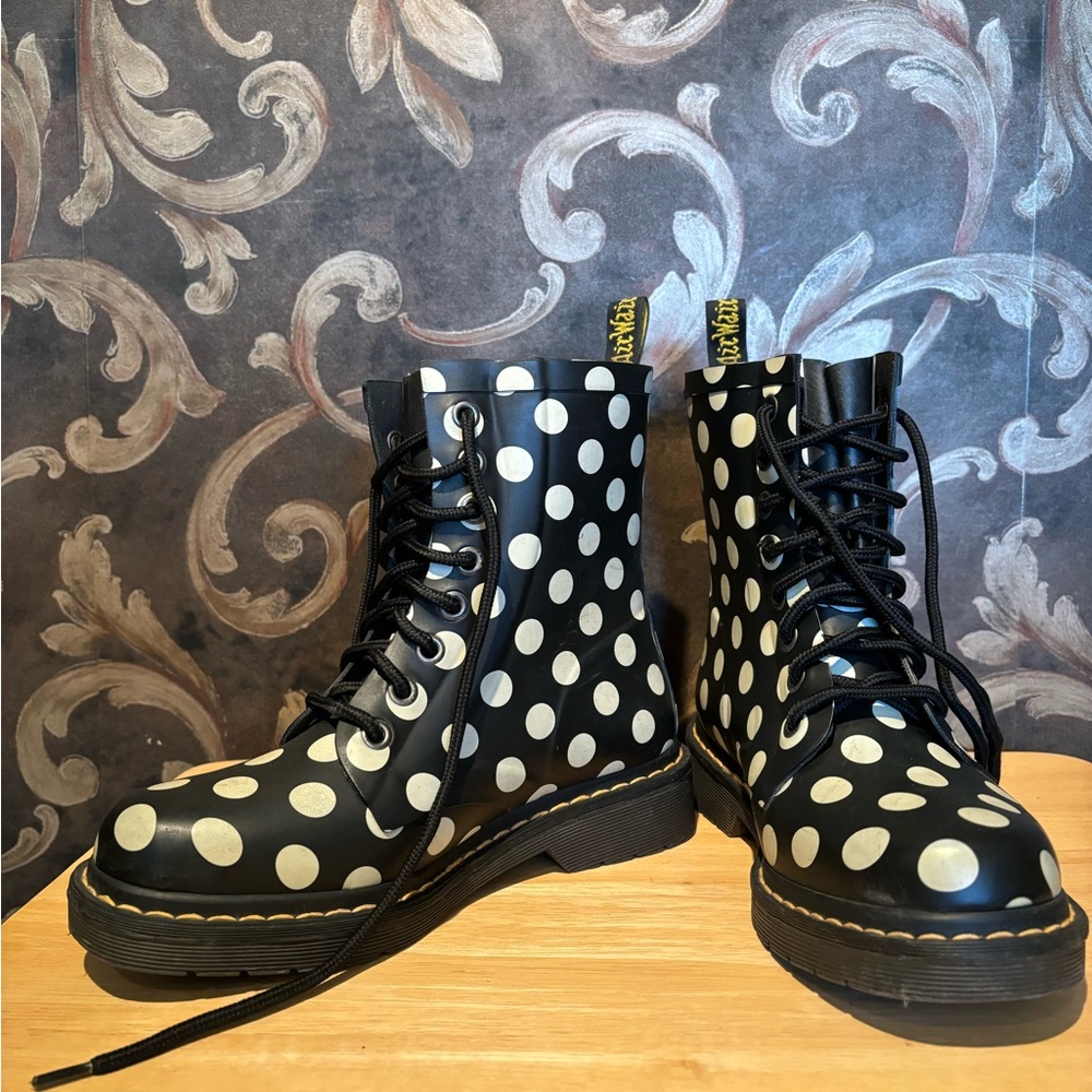 Polka Dot Doc Martin Rain Boots size 6.5